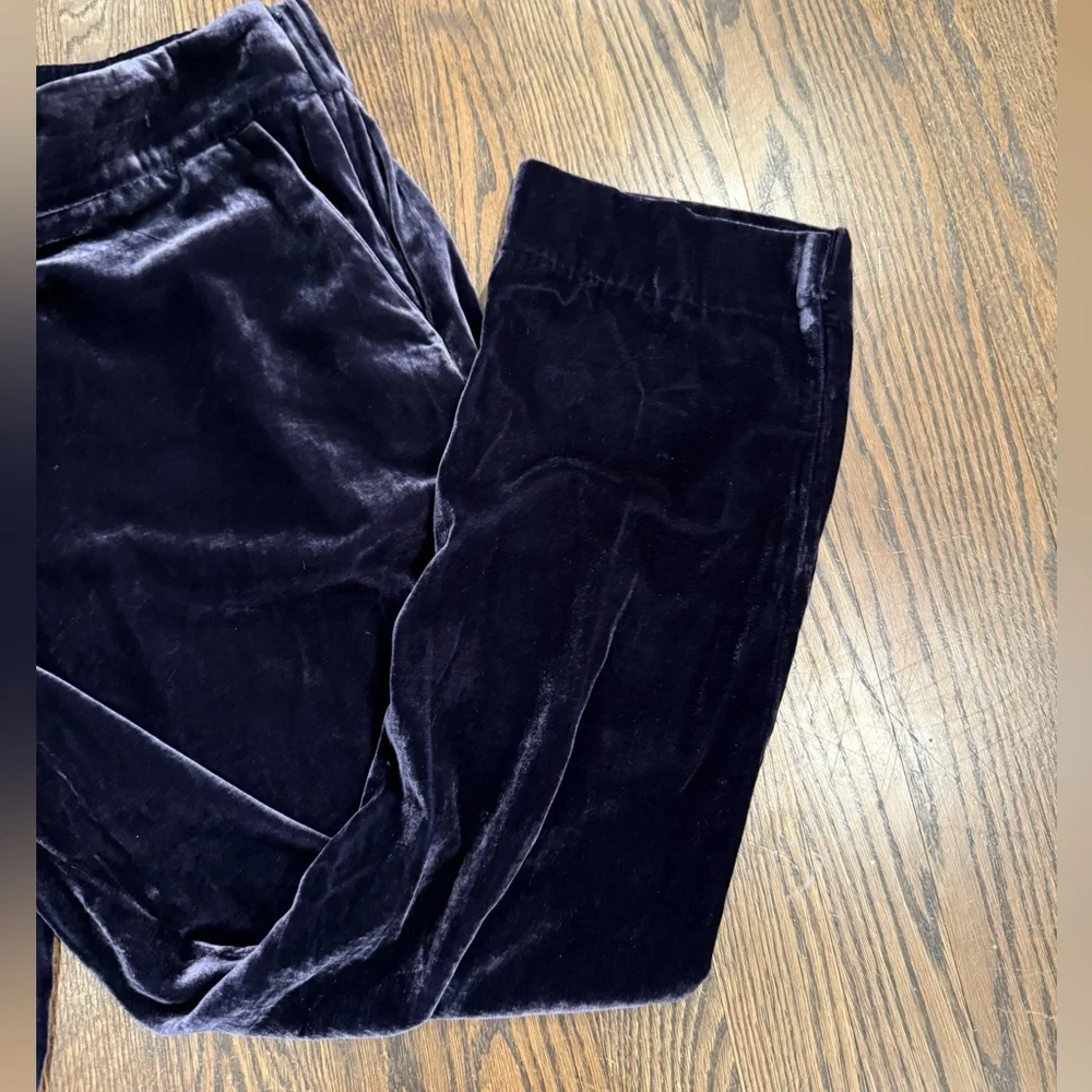 Talbots Navy Velvet‎ Tapered Ankle Pants Size 12 P Holiday Party Cocktail NWT
